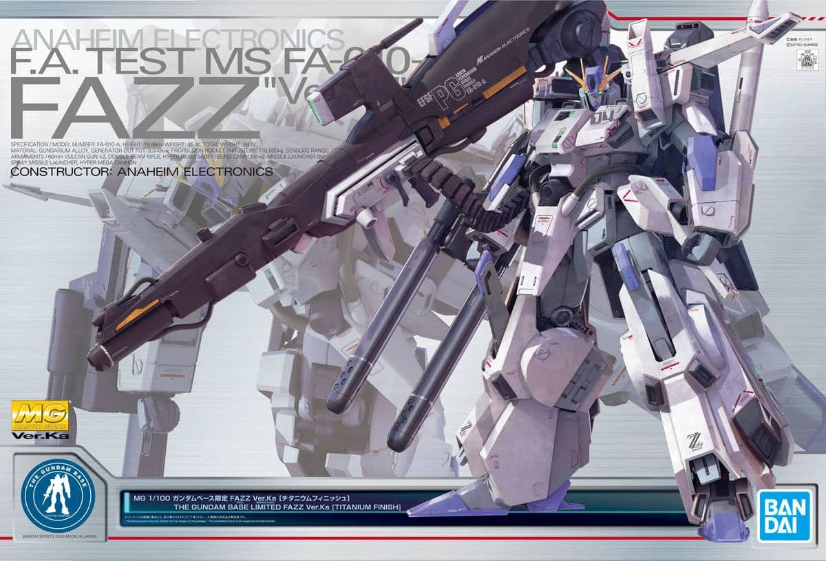 MG 1/100 THE GUNDAM BASE Limited FA-010A FAZZ Ver.Ka [Titanium Finish]