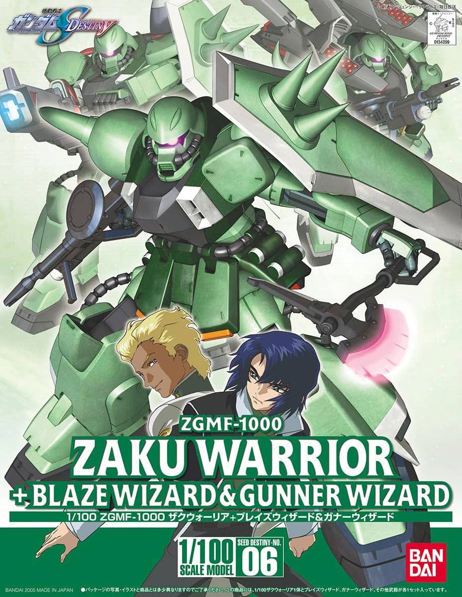 1/100 ZGMF-1000 ZAKU Warrior + Blaze Wizard & Gunner Wizard