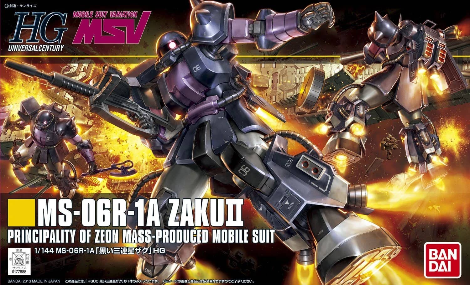 HGUC 1/144 MS-06R-1A Zaku II High Mobility Type (Black Tri-Stars)