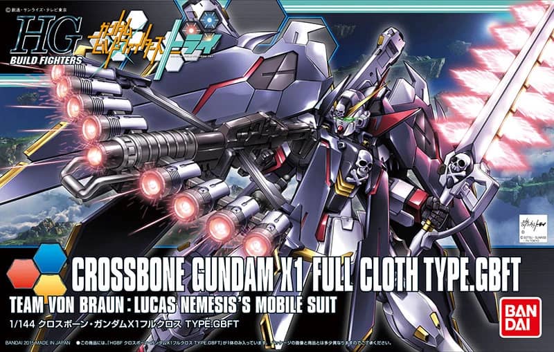 HGBF 1/144 Crossbone Gundam X1 Full Cloth Type.GBFT Plated/Clear Ver.